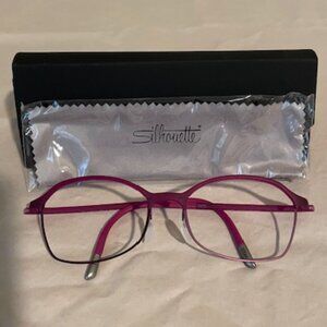 Women's Silouette Eyeglass Frames Burgundy Excellent Condition 53-18-135